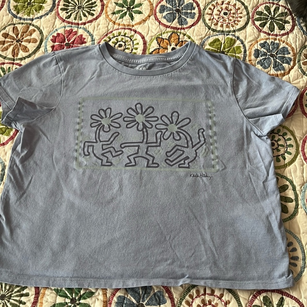 👚GAP artist collab  Keith Harding Flower Dance crop T.  GUC.  Size Small.